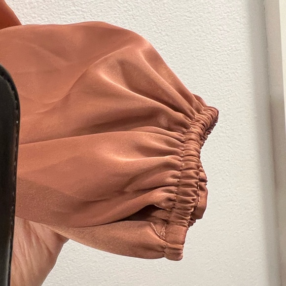 Satin Dress Deep V-Neck Long Sleeve Tie Waist Split Midi Dress W. - Picture 11 of 13